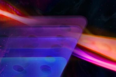 blue, purple, pink and orange waves with metal
