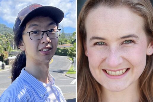 Side-by-side photos of Zongyi Li and Tess Smidt